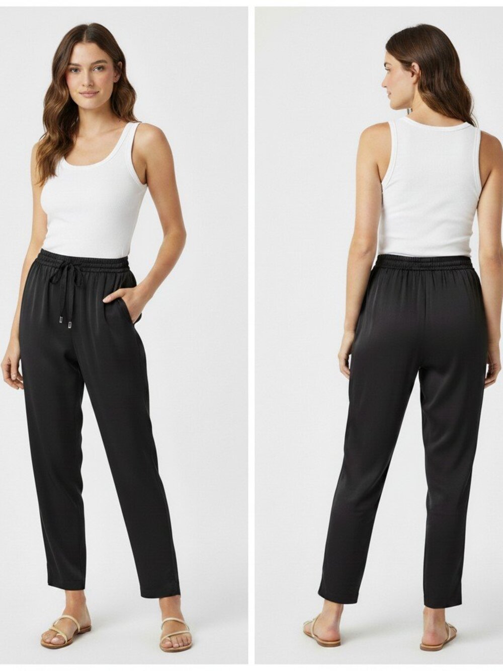 Eileen Fisher Women's Drawstring Lounge Ankle Pants Black XS